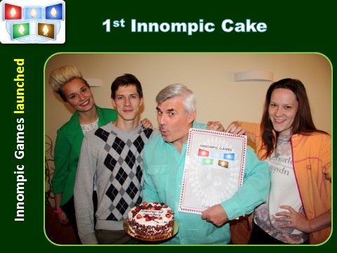 Innompic Games story: 1st Innompic Cake, Vadim Kotelnikov, Anya, Dennis, Ksusha 