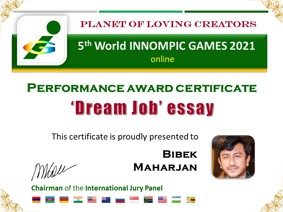 Dream Job essay award winner Bibek Maharjani, Nepal
