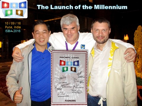 Vadim Kotelnikov, Foo Kim, Konstantin Beschetnov, Innompic Games launch, Puna, India