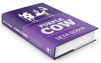 Purple Cow book on teaser marketing, creative marketing strategies  by Seth Godin