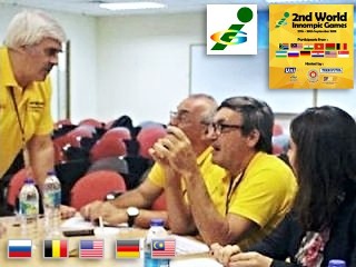 Jury team discusstion, 2nd World Innompic Games 2018, UnuiKL, Malaysia, Russia, Belgium, USA, Germany