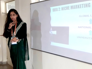 Suprima Poudel, Netal team KUSOM presentation creative marketing Innompic Games 2019 India