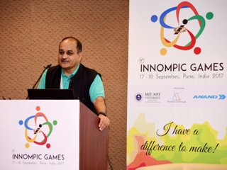 Rajendra Jagdale Chairman Organizing Committee 1st Innompic Games 2017 Pune India STP ISBA Bhau Institute